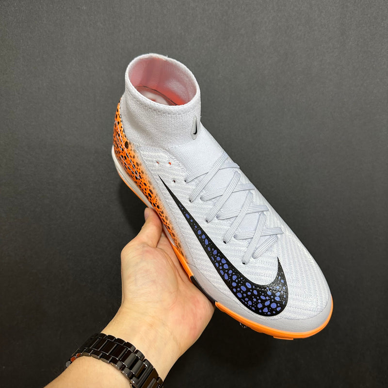 Chuteira Nike Air Zoom Mercurial Superfly 10 - Cinza/Laranja
