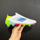 Chuteita  Adidas F50 Elite Laceless - Campo - Branca/Azul/Verde