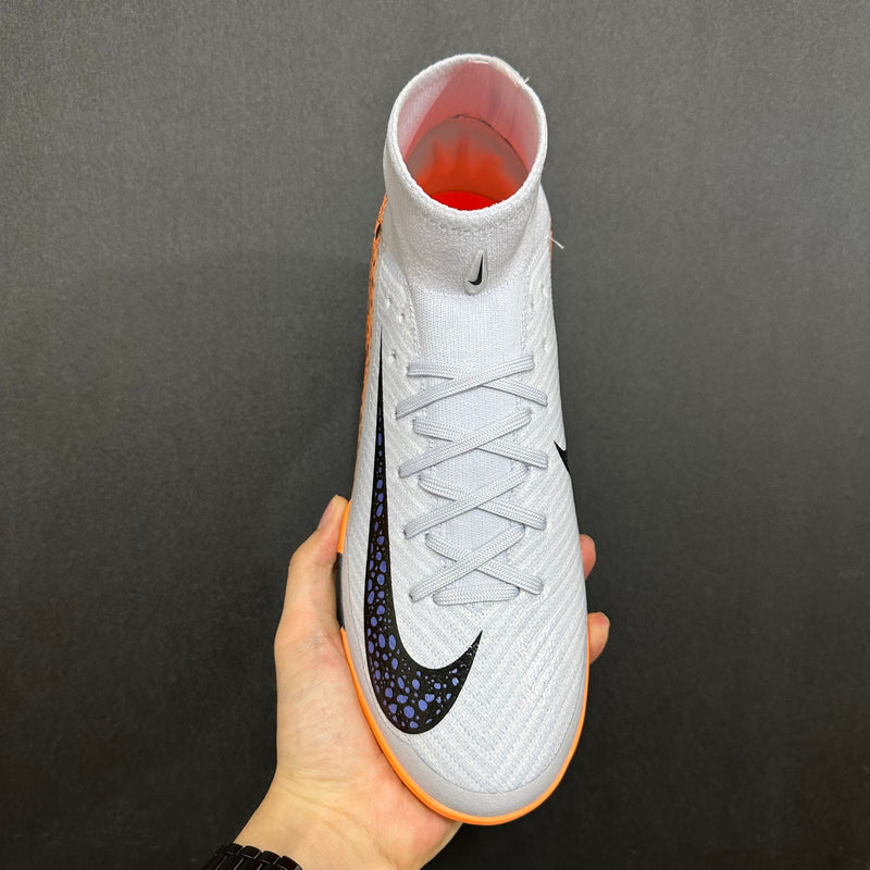 Chuteira Nike Air Zoom Mercurial Superfly 10 - Cinza/Laranja