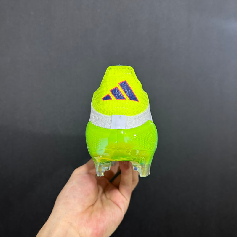 Chuteita  Adidas F50 Elite Laceless - Campo - Branca/Azul/Verde