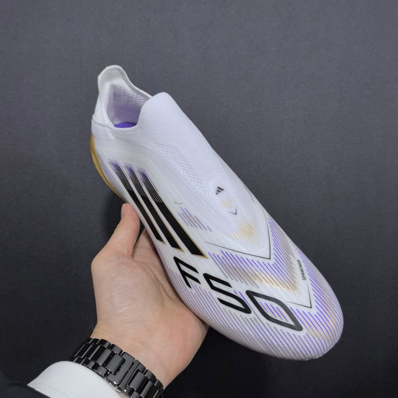 Chuteira  Adidas F50 Elite Laceless - Campo - Branco/Dourado