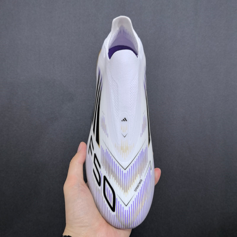 Chuteira  Adidas F50 Elite Laceless - Campo - Branco/Dourado