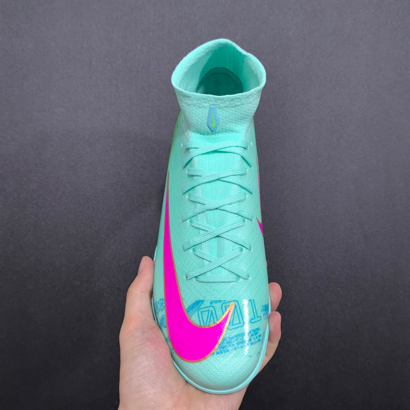 Chuteira Nike Mercurial Superfly 8 Elite - Verde água/Rosa