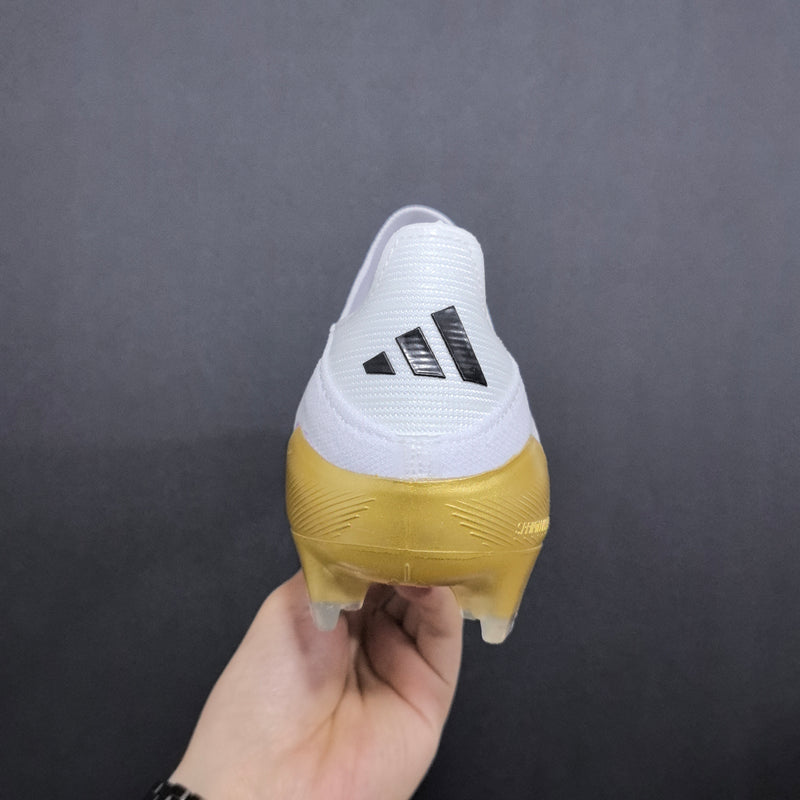 Chuteira  Adidas F50 Elite Laceless - Campo - Branco/Dourado