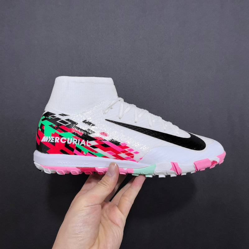 Chuteira Nike Air Zoom Mercurial Superfly 8 - Branca/Preto/vermelho