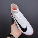 Chuteira Nike Air Zoom Mercurial Superfly 8 - Branca/Preto/Azul/Laranja