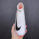 Chuteira Nike Air Zoom Mercurial Superfly 8 - Branca/Preto/Azul/Laranja